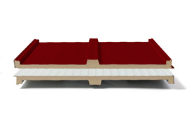 Panel cubierta Rojo teja/blanco